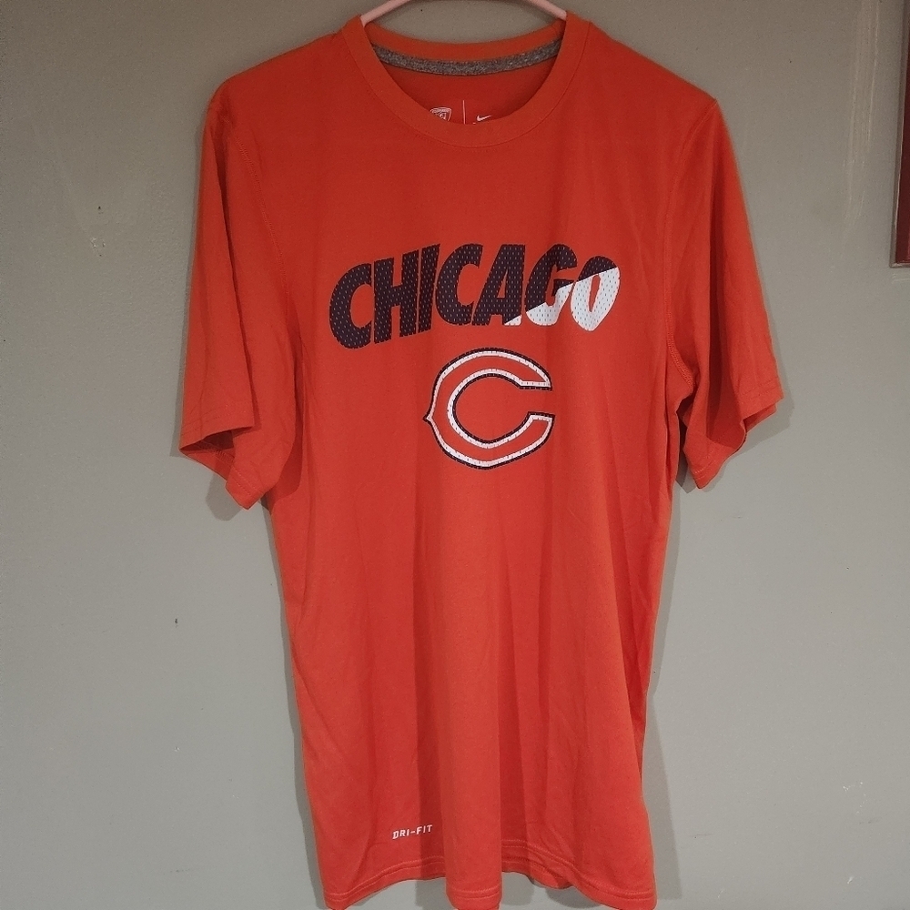 Nike Nfl Chicago Bears Dri-fit Orange Size Small Tshirt